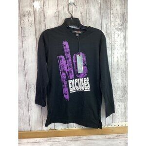 No Excuses Black & purple T-Shirt Size M 10-12